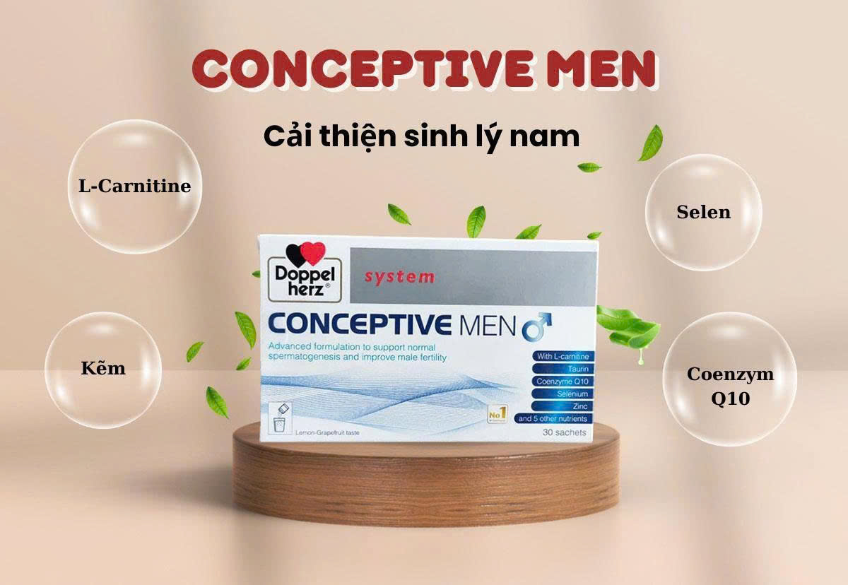 Conceptive Men là sản phẩm bổ sung vitamin nhằm cải thiện sinh lý nam thuộc thương hiệu Doppelherz của Đức