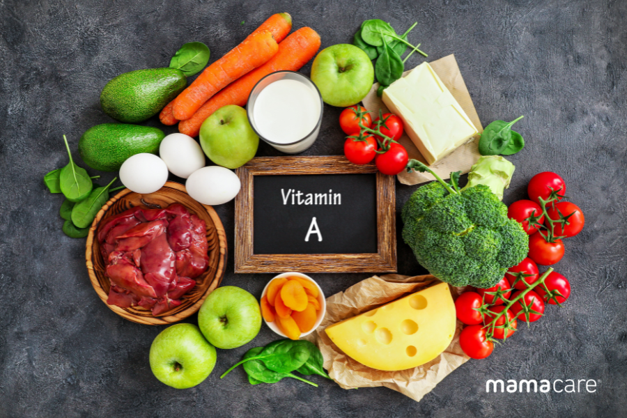 Mẹ bầu nên bổ sung các loại thực phẩm có chứa nhiều vitamin A để cung cấp cho cơ thể 